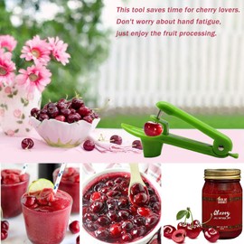 Little Syohe Fast Cherry Pitter Tool,Space-Saving Cherry Pitter Remover,Olive Pitter Tool,Multi-Function Fruit Pit Remover, Quick Release Cherry Corer Pitter Tool (green)