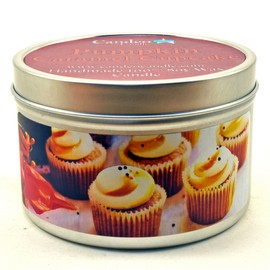 Pumpkin Caramel Cupcake, Fall Scented Soy Candle Tin (6 oz), Autumn Candles