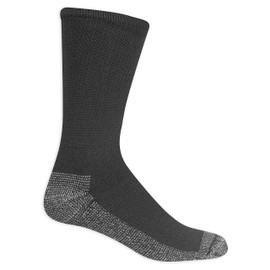 Fruit of the Loom mens Heavy Duty Black Crew Casual Sock, Black, Shoe Size 6 - 12 US