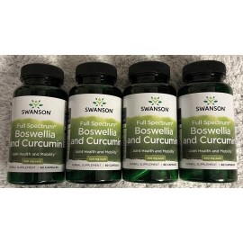 Swanson 240 Caps Swanson Full Spectrum Boswellia and Curcumin 4X60 Ct Joint liver Health