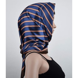 corciova Bufanda cuadrada de seda para mujer, 35 x 35 pulgadas, 668 cuadrados de café azul de San Patricio, Grande