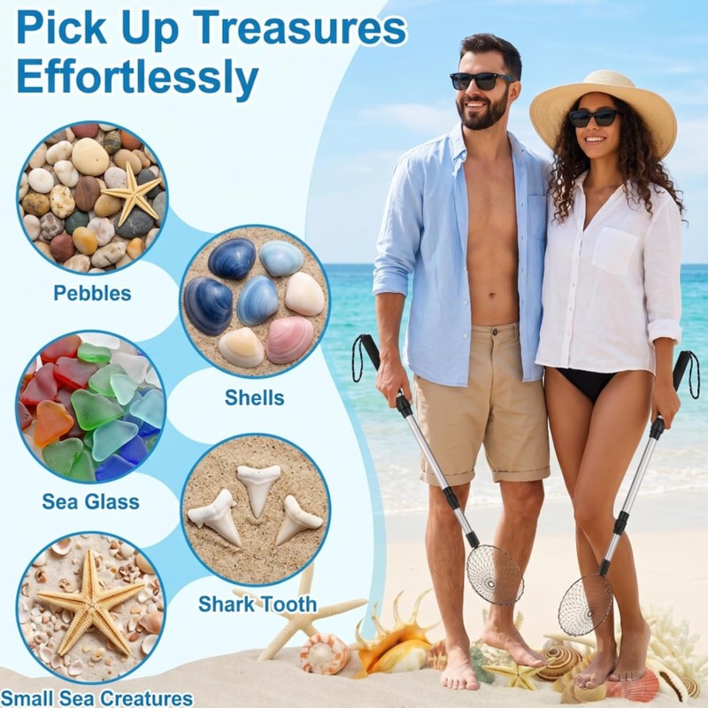 WRINGKIT 2 Pack Beach Scoop Shovel and Sifter Tool, Sand