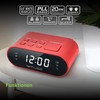 MUSE M-10 RD Radio Alarm Clock with LED Display, Two