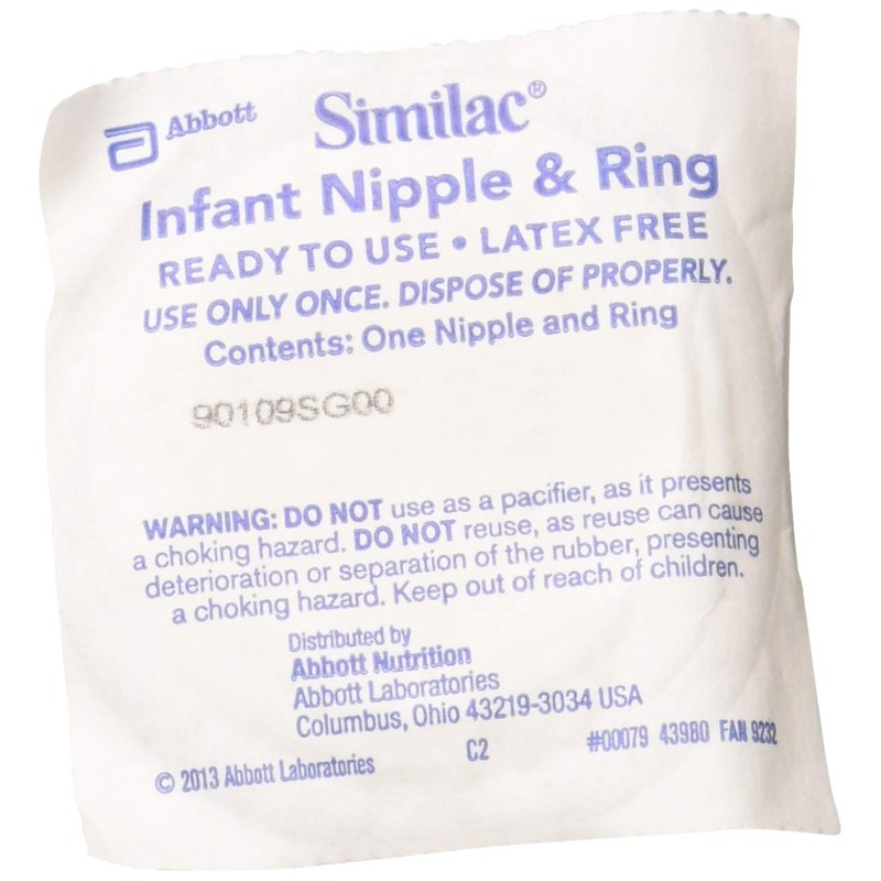 Abbott Nutrition Similac Component Nipple System Infant Nipple and Ring