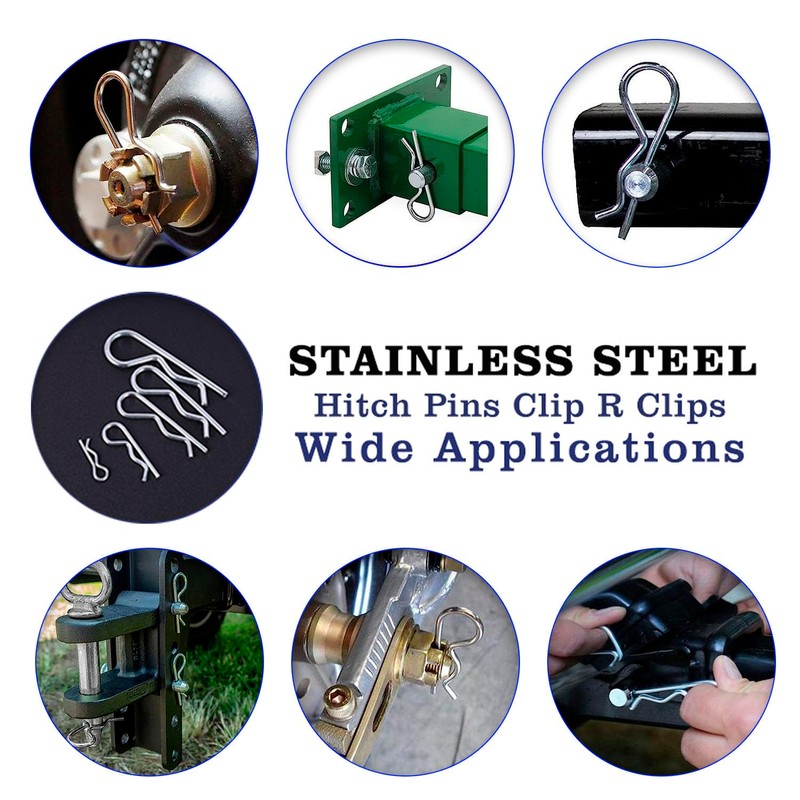 Ironking10Pcs Stainless Steel Heavy Duty r Clips and Hitch pins,