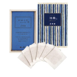 Nihon Kodo Kayuragi Agarashi Business Card Incense Paulownia Box of 6 Bars Blue 6 Pieces (x 1)