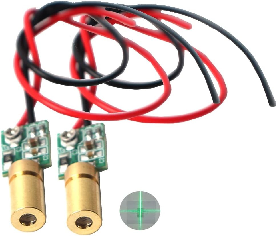 Módulo Láser de Línea Verde de 520 nm, Industrial, Enfoque Ajustable (6 mm-Línea-1 Paquete)