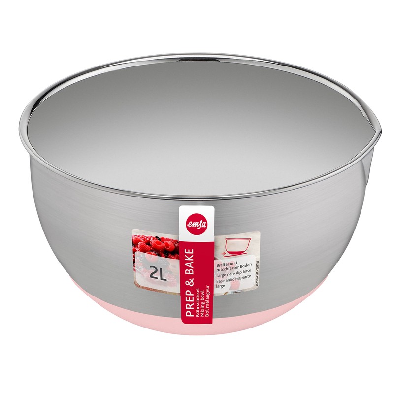 Emsa Prep&Bake K3271834 Mixing Bowl Stainless Steel 18 cm, Non-Slip