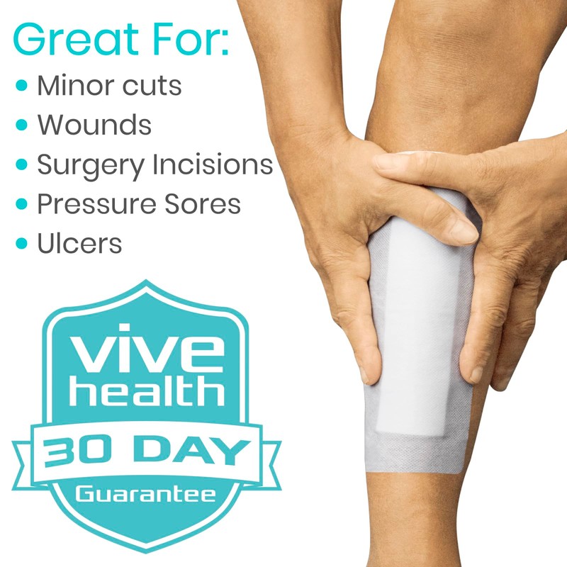 Vive Care Adhesive Border Gauze 4"x10 (15pcs) - Bordered Non-Stick