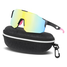 XIKAYA Sports Glasses Men Women - Cycling Glasses - Cycling Glasses, Fast Glasses - Sunglasses - UV400 Protection - for MTB, Road Bike, Bike, Skiing, Running & Cycling (Ice Pink)