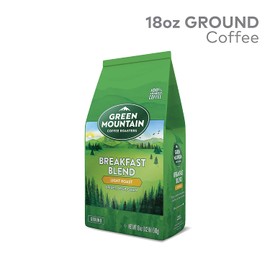 Green Mountain Coffee Roasters Breakfast Blend, Ground Coffee, Light Roast, Bagged 18 oz