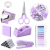 Glarks 1008pcs Purple Office Supplies Kit Desk Accessories Include Stapler,