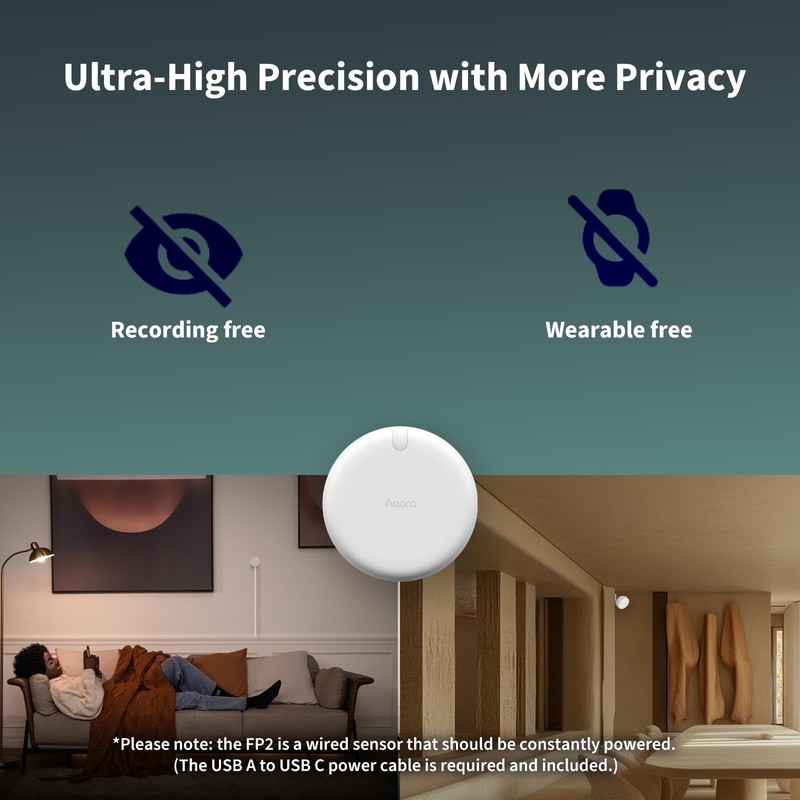 Aqara Presence Sensor FP2 Bracket Set, mmWave Radar Wired Motion