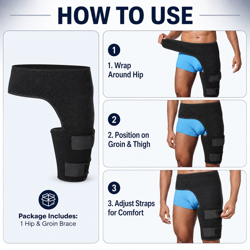 Adjustable Hip and Groin Support Wrap for Activity – Neoprene