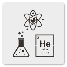 MAGJUCHE Science Stencil 12 Inches, Reusable Scientist Lab Stencil for Painting DIY Crafts Decor