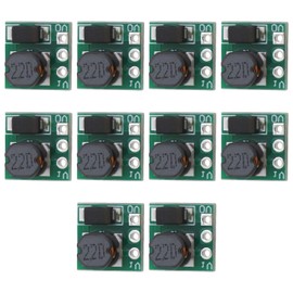 YINETTECH 10PCS 0.9-5V to 5V DC-DC Step-Up Power Module 1.5V 1.8V 2.5V 3V 3.3V 3.7V 4.2V to 5V Voltage Boost Converter Board 10.6x10.6x7.6mm Module Green