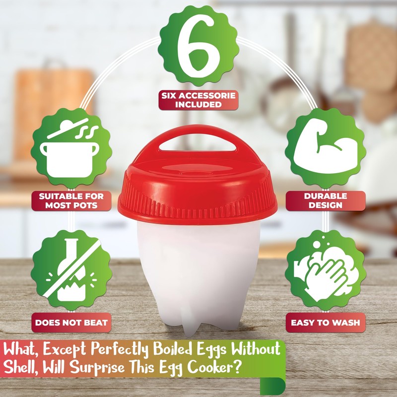 Egg Cooker for Hard Boiled Eggs (Set of 6) –