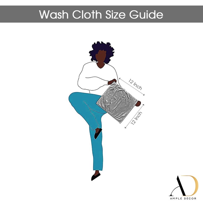 Ample Decor Wash Cloths Pack of 10 12 X 12