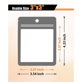 Holographic Resealable Bags 300 PCS (Outer Size 3.54x4.33 Inch/Inner Size 3x3 Inch) Packaging Bags for Jewelry Supplies Food Storage Small Business