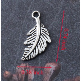 Ruwado 50 Pcs Leaves Shape Charms Metal Small Cute Pendants Beads for Jewelry Making Kits Crafting Necklace Bracelet Earring Keychain DIY Accessories Supplies (Silver)