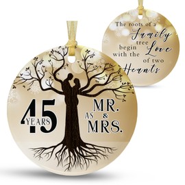 45th Anniversary Wedding Ornament 2024 Christmas Hanging for Couple,45 Years as Mr and Mrs Presents,Xmas Wedding Gift for Parents,Ornament for 45th Husband&Wife Married (2.9")