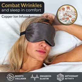 SLEEP FOUNTAIN Anti-Wrinkle Sleep Mask for Women, Super Soft Mulberry Silk Eye Mask for Sleeping & Skin Care, Anti Aging Sleep Mask with Copper Technology
