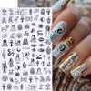 Saudi Style Nail Art Stickers Black Egyptian Ethnic Style Geometry