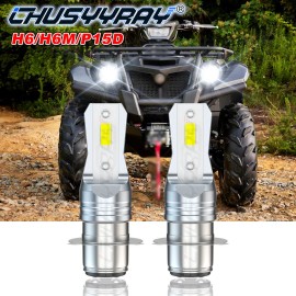 CHUSYYRAY For Yamaha Kodiak 400 450 Rhino 660 700 LED P15D H6 Headlight Bulbs 6000K Lamp
