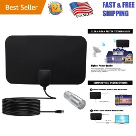 Crystal Clear HD Digital TV Antenna - 360° Reception, Flexible Use Anywhere
