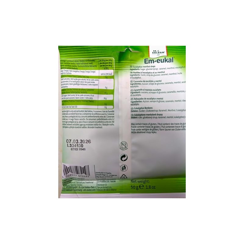 Generic Soothing Eucalyptus Symphony: Dr. Soldan's Em-Eukal Lozenges (50g) -