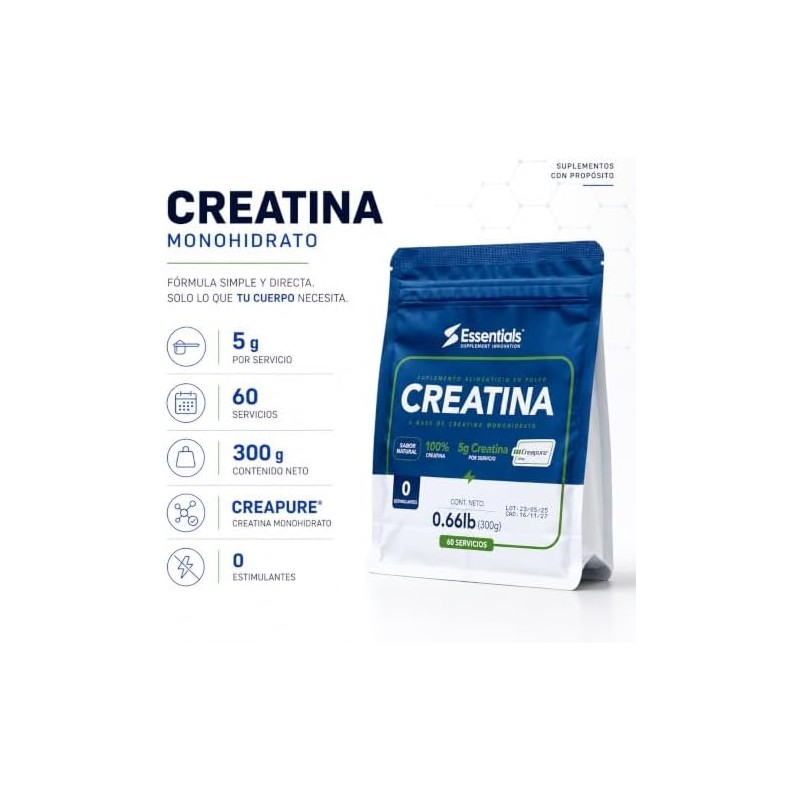 Essentials Innovation Creatina monohidratada Creapure ® (300)