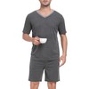 Wikoan Men's Pyjamas Sets Cotton Shorts Pajamas Short Sleeve Top