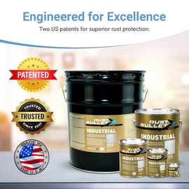 RUST BULLET Industrial 1/4 Pint - Rust Inhibitor Paint, Industrial Strength Protective Coating UV Resistant - No Topcoat Needed, Metallic Grey - Anti Rust Coating for Metal
