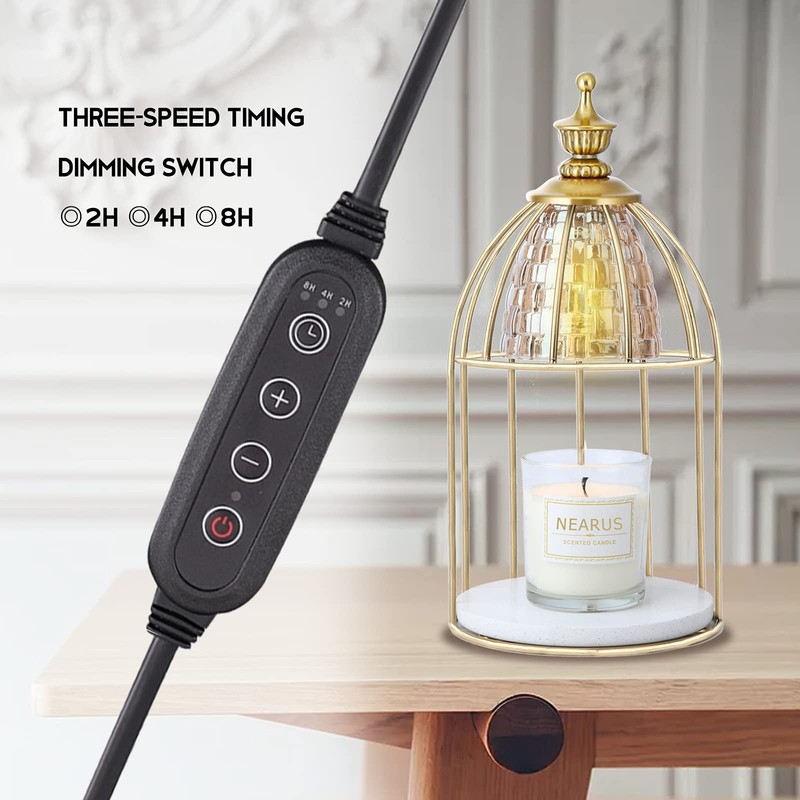 NEARUS Candle Warmer Lamp, Auto Shut Off and Brightness Heat