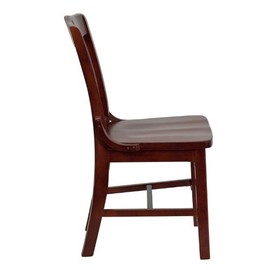 Flash Furniture 4 Pack HERCULES Series School House Back Mahogany Wood Restaurant Chair