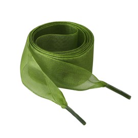 Allegra K 2 Pairs Flat Snow Yarn Shoelaces 2.5cm/4cm Wide Transparent Shoe Laces for Sneakers 80cm/31 Army Green