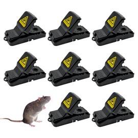 Nutabevr Pack of 8 Mouse Traps, Reusable Clip Rat Trap, Highly Sensitive Buckle Structure, Impact Trap, Mouse Trap for Kitchens, Gardens, Warehouses, Cellars and More