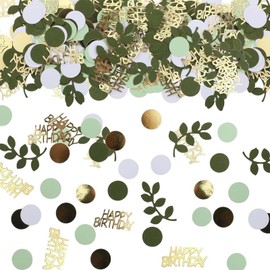 Flomiara Birthday Confetti, Party Decorations Boy or Girls 100Pcs Green Gold Tissue Sprinkle Confetti,Gender Reveal Decorations,Shower Games Table Decoration Birthday Party Wedding Decoration