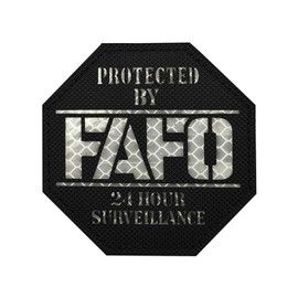 Funny Hook and Loop Patch - Octagon FAFO Reflective Patches, Military Morale Badge for Tactical Backpacks, Army Vests, Dog Harnesses, Service Animal Vests, Jackets, Jeans, Hats, Tactical Gear