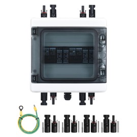 DIHOOL Solar Disconnect Switch 40Amp DC Circuit Breaker with Surge Protector PV Combiner Box for Solar Panel 2 in 2 Out