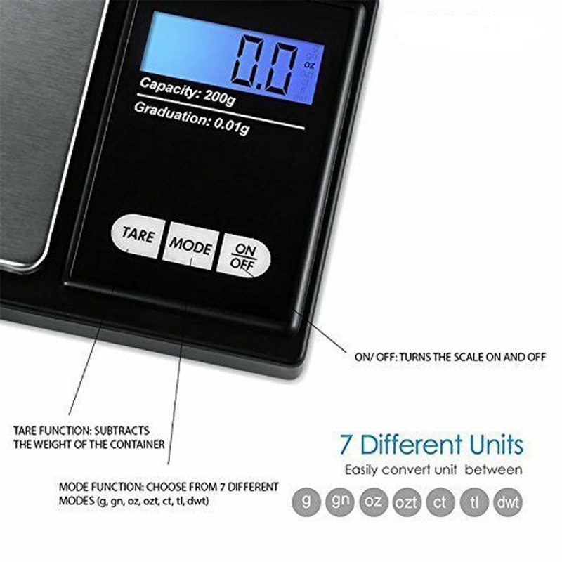 Mini Scale LCD Display Small Jewellery Coins Kitchen Baking Precision