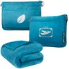 PAVILIA Travel Blanket Pillow in Soft Bag with Pockets, Airplane