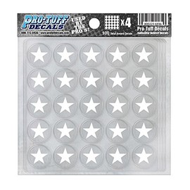 Star Award Decals 20 mil Professional Thick Premium 20 mil Vinyl 1-1/8" Diameter (White on Clear)