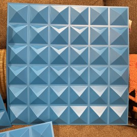 TnvFire 8 Pack Pyramid Acoustic Sound Diffuser Panel Blue PVC Sound Panels 20 X 20X 1