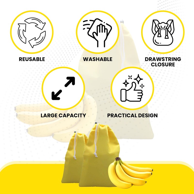 Gadgetime USA - Banana Drawstring Preserve Bag to Keep Fresh