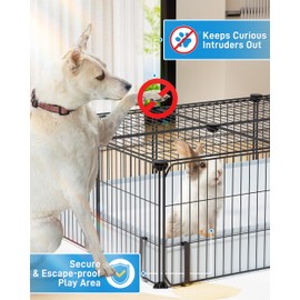 BUCATSTATE 20 Panels Guinea Pig Cages, Rabbit Cage Indoor with Waterproof Mat, Small Animal Playpen with Door for Guinea Pigs, Bunny, Hedgehogs, Chickens, Chinchillas (56" L x 24" W x 12" H)