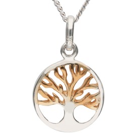 MYA art Premium MYASIKET-105 Women's Necklace Chain 925 Silver Plate with Tree of Life Pendant Rose Gold Rose Gold Plated 45 cm