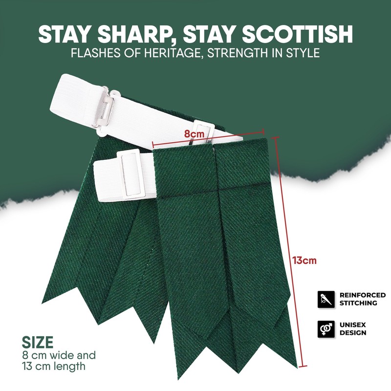 Men’s Kilt Flashes with Adjustable Buckle – Plain & Tartan