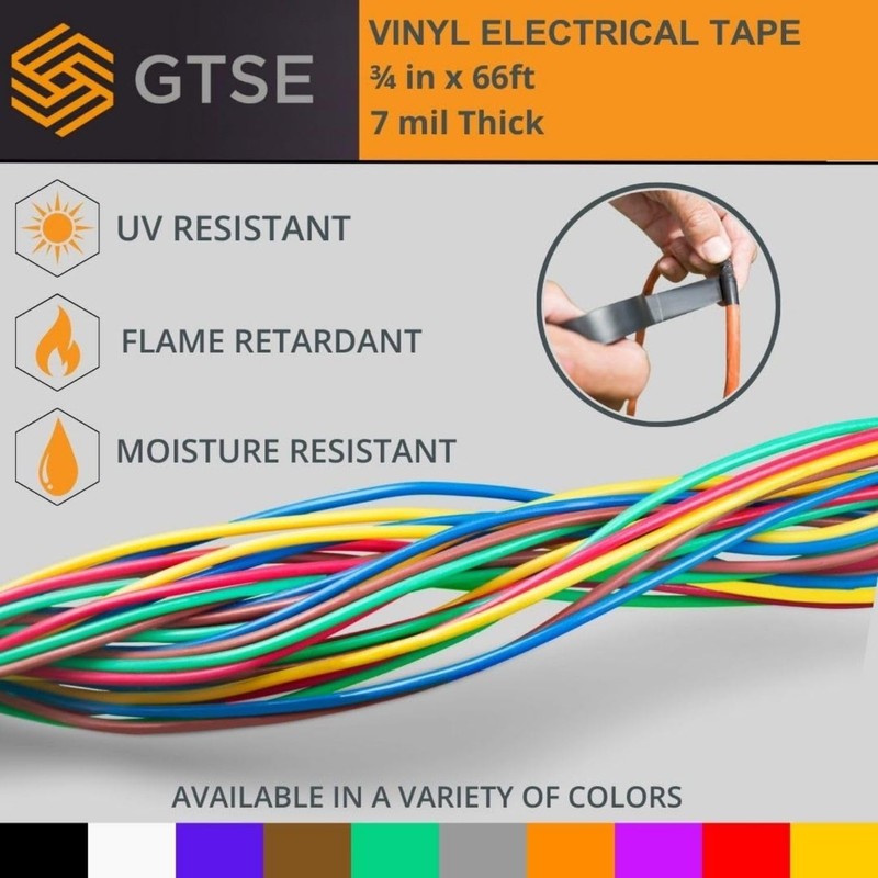 GTSE Green Electrical Tape, ¾ in x 66ft, 1PC, Strong