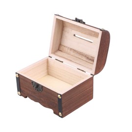 VORCOOL Retro Wooden Treasure Chest Storage Box Wooden Money Storage Box Piggy Bank with Lock and Key Gift for Children Adults